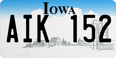 IA license plate AIK152