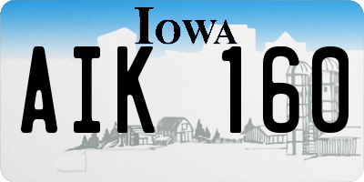 IA license plate AIK160