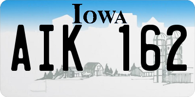 IA license plate AIK162