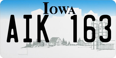IA license plate AIK163