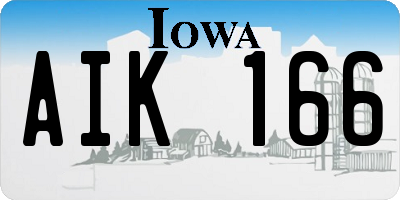 IA license plate AIK166