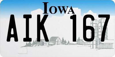 IA license plate AIK167