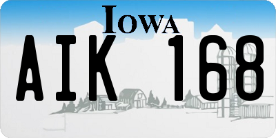 IA license plate AIK168
