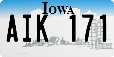 IA license plate AIK171