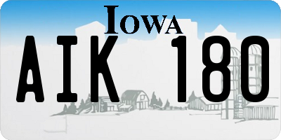 IA license plate AIK180