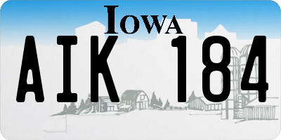 IA license plate AIK184