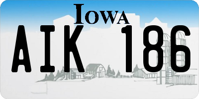 IA license plate AIK186