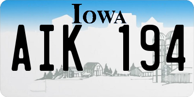 IA license plate AIK194
