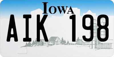 IA license plate AIK198
