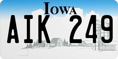 IA license plate AIK249
