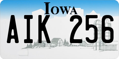 IA license plate AIK256