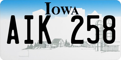 IA license plate AIK258