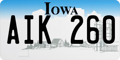 IA license plate AIK260