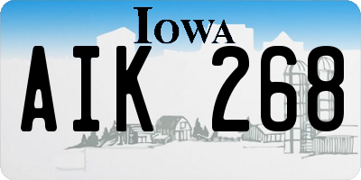 IA license plate AIK268