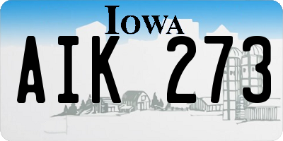 IA license plate AIK273