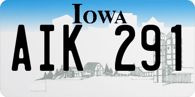 IA license plate AIK291