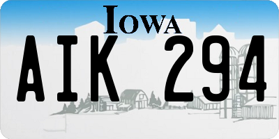IA license plate AIK294