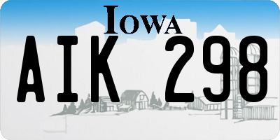 IA license plate AIK298