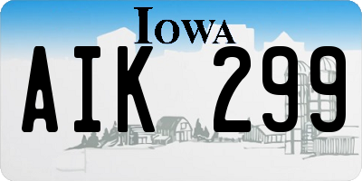 IA license plate AIK299