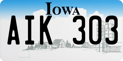 IA license plate AIK303