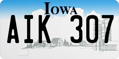 IA license plate AIK307