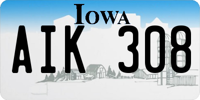IA license plate AIK308