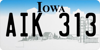 IA license plate AIK313