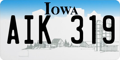 IA license plate AIK319