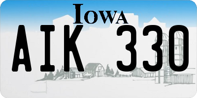 IA license plate AIK330