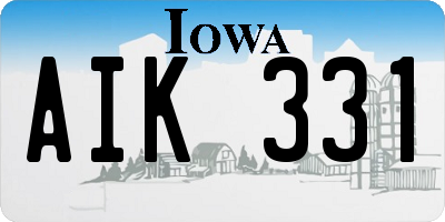 IA license plate AIK331