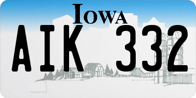 IA license plate AIK332