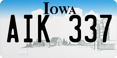 IA license plate AIK337
