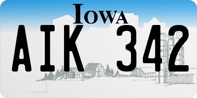 IA license plate AIK342