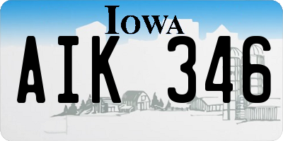 IA license plate AIK346