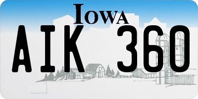 IA license plate AIK360