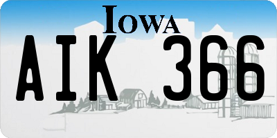 IA license plate AIK366