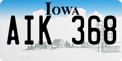IA license plate AIK368