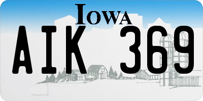 IA license plate AIK369