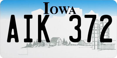 IA license plate AIK372