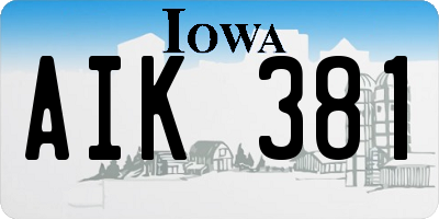 IA license plate AIK381