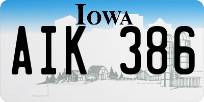 IA license plate AIK386