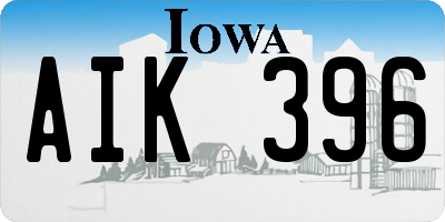 IA license plate AIK396