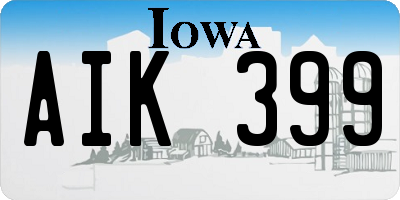 IA license plate AIK399
