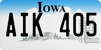 IA license plate AIK405