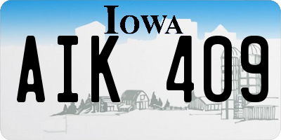 IA license plate AIK409