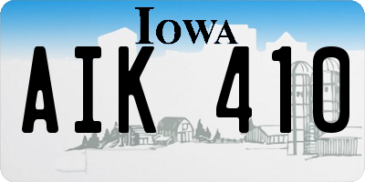 IA license plate AIK410