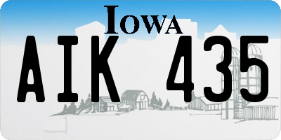 IA license plate AIK435