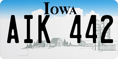 IA license plate AIK442