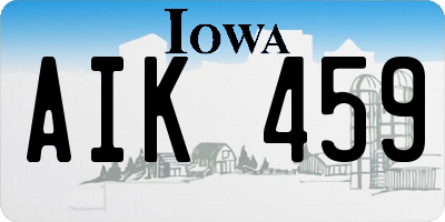 IA license plate AIK459