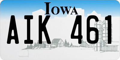 IA license plate AIK461